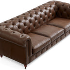 Canapé capitonné Chesterfield Durango en cuir pleine fleur