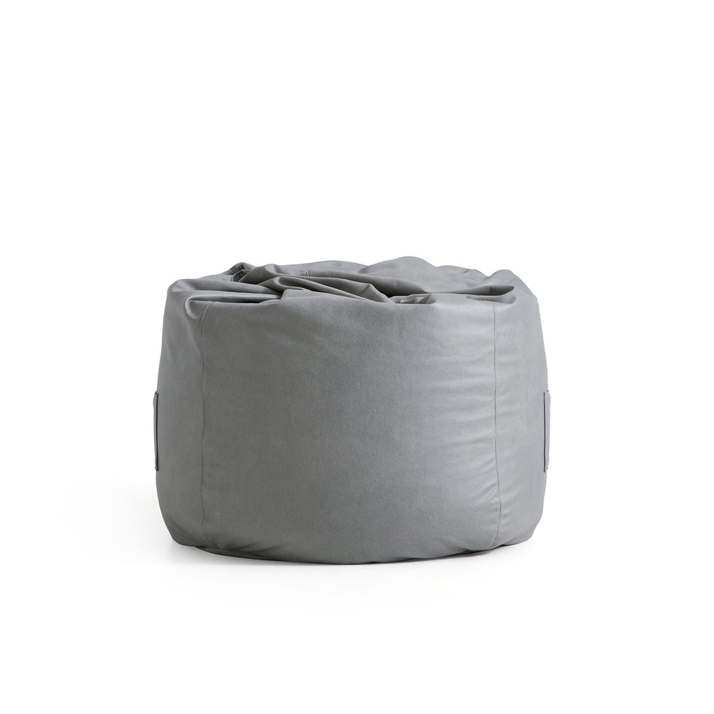 Pouf Litton en cuir gris