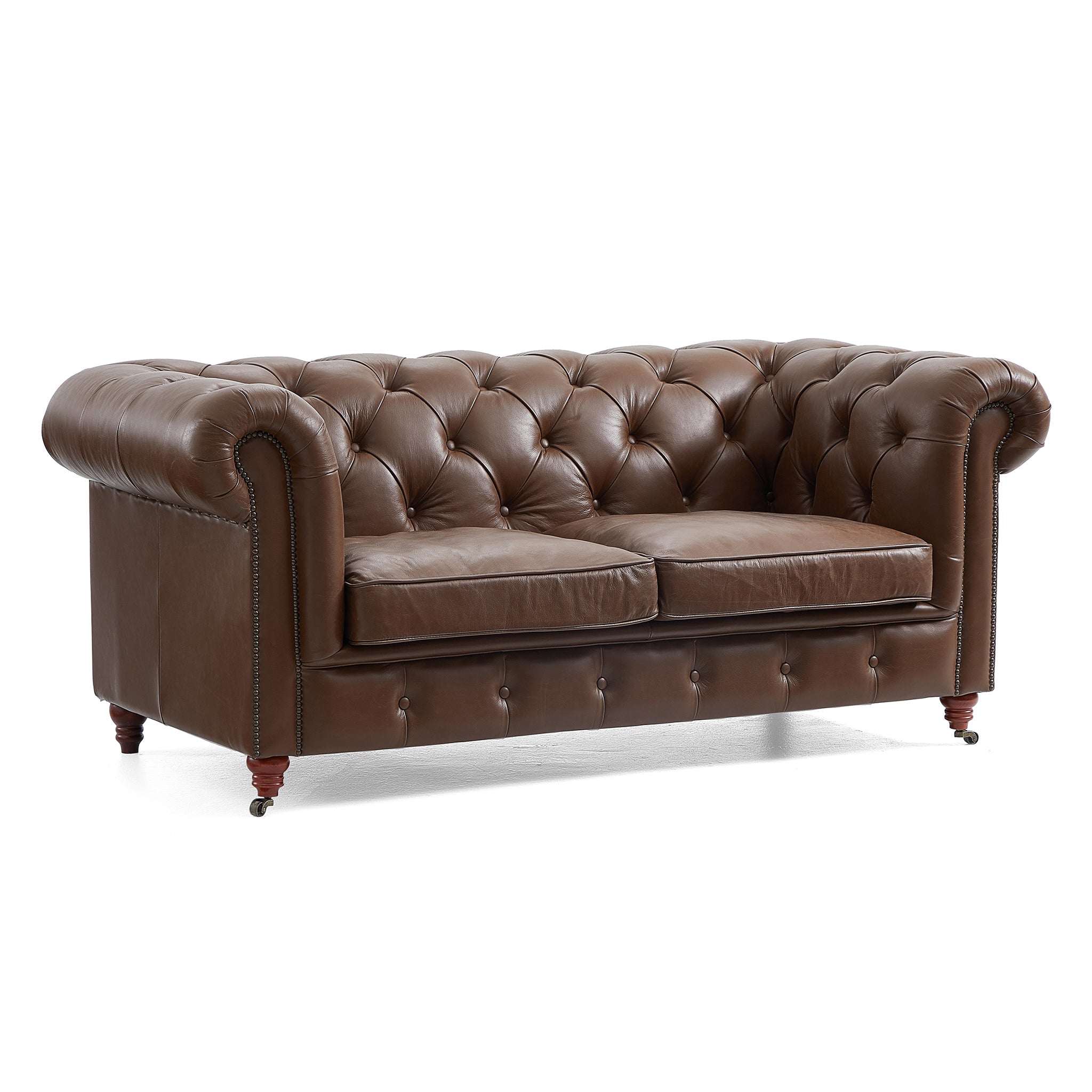 Canapé capitonné Chesterfield Durango en cuir pleine fleur
