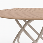 Ensemble de salle à manger d'extérieur Chloe pour 4 personnes avec table ronde en teck