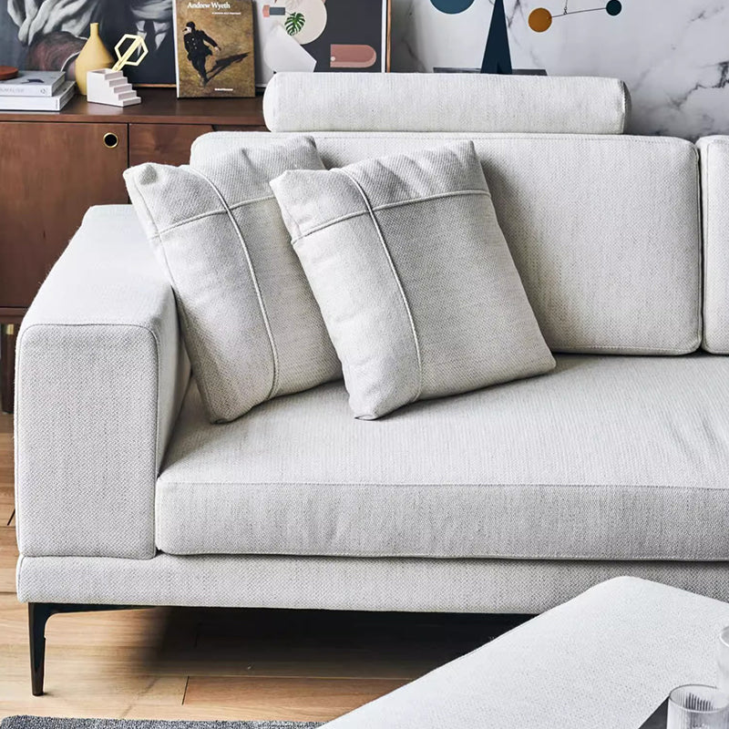 Canapé d'angle en tissu gris moderne Bel