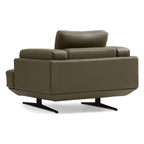 Fauteuil Olivia en cuir véritable pleine fleur