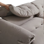 Canapé capitonné jaune beurre