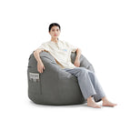 Pouf Litton en cuir gris