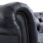 Canapé capitonné Chesterfield Durango en cuir pleine fleur