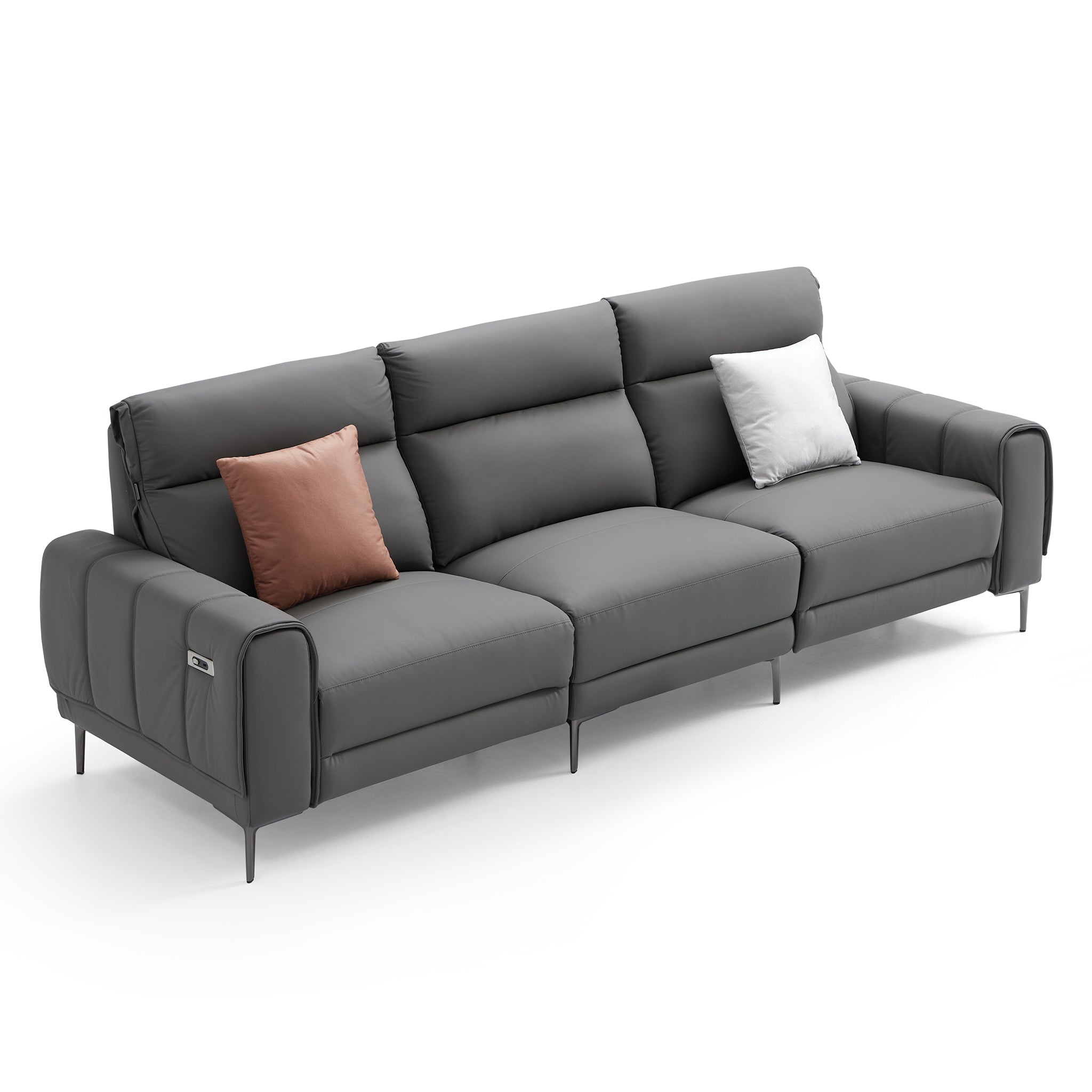 Canapé-lit inclinable électrique en cuir Louis