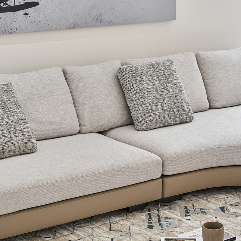 Canapé d'angle incurvé en tissu gris Arles