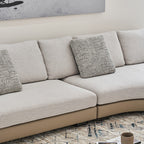 Canapé d'angle incurvé en tissu gris Arles