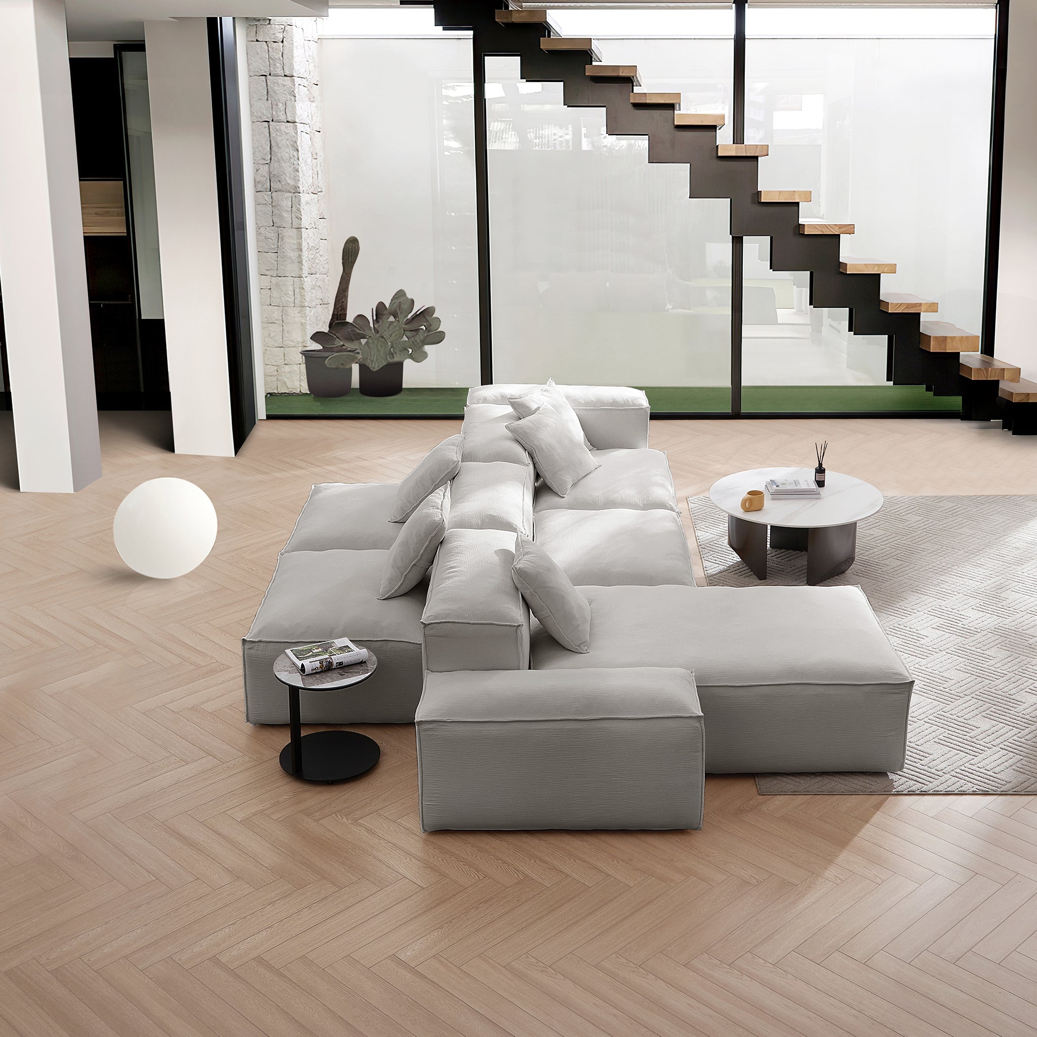 Canapé sectionnel double face Freedom Modular blanc