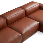 Canapé d'angle modulaire double face en cuir véritable gris foncé Cube