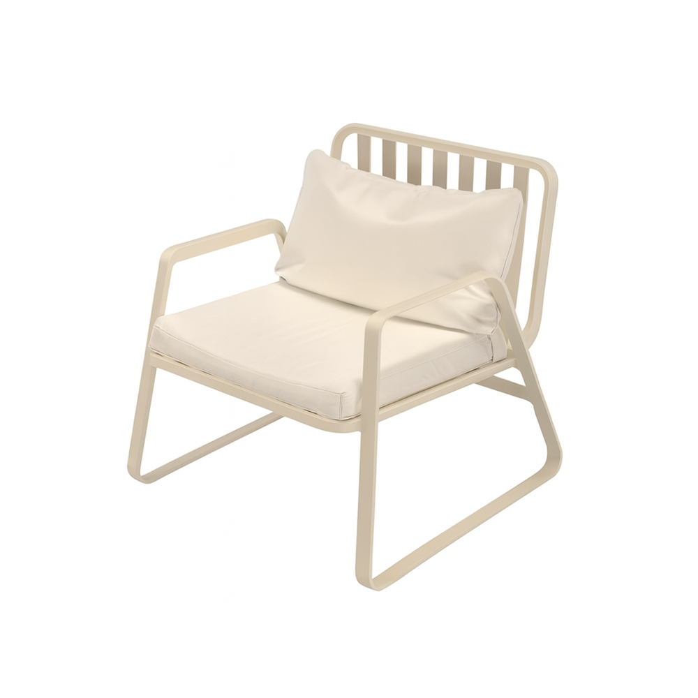 Ensemble de conversation extérieur en aluminium Mykonos avec coussins