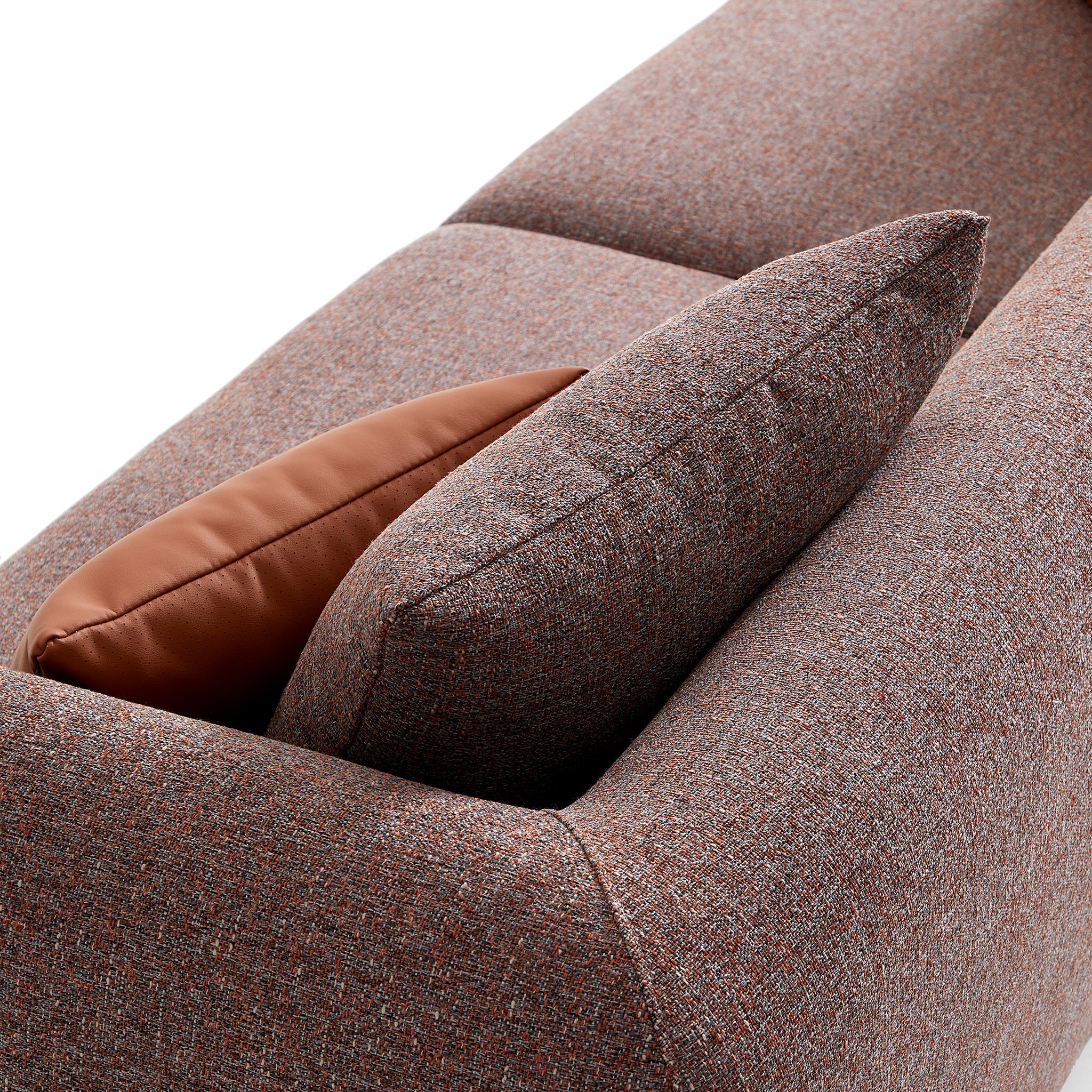 Causeuse Chas Tangerine en polyester et lin