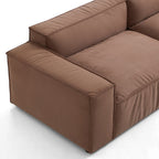 Canapé d'angle minimaliste de luxe en tissu marron