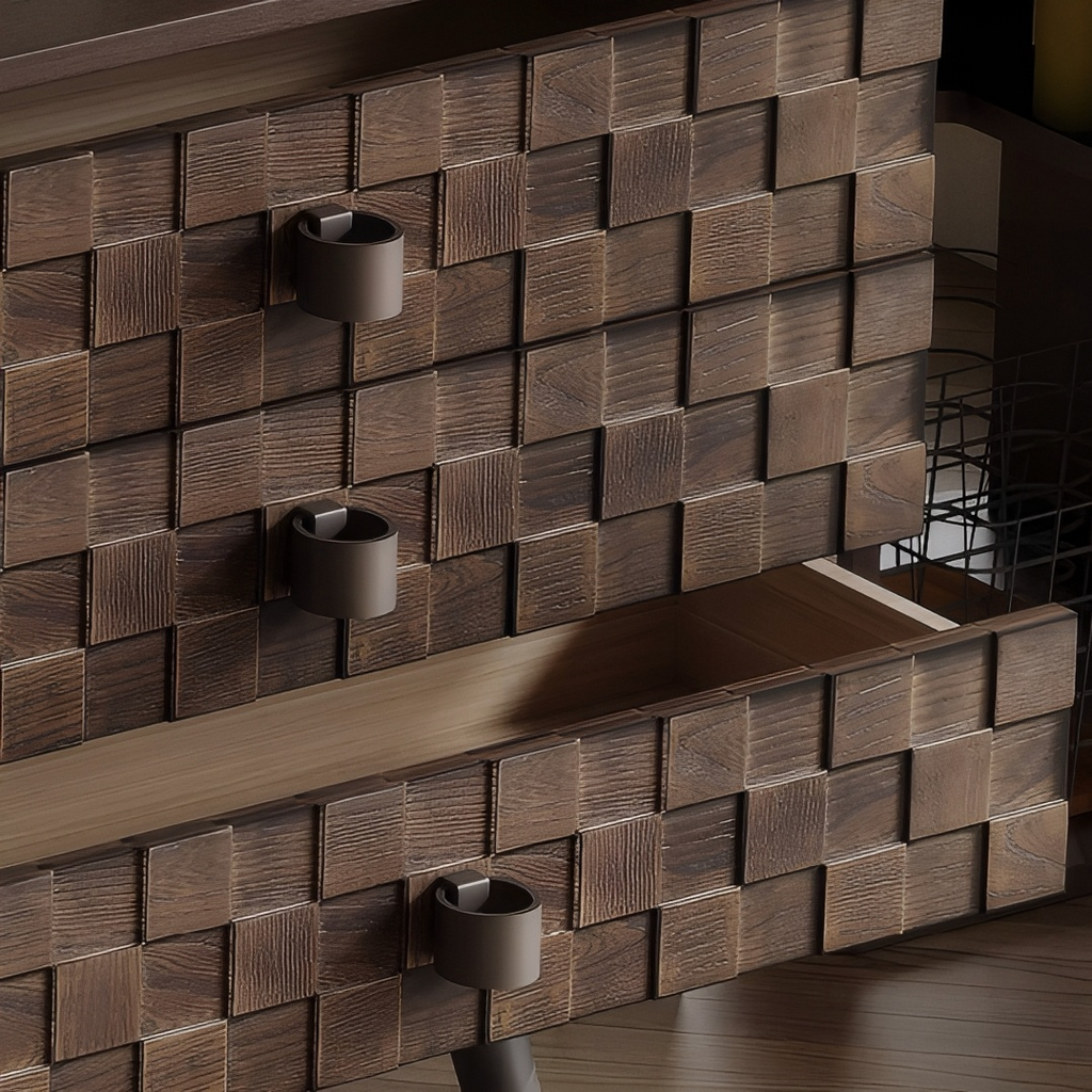 Buffet tissé en noyer foncé Arden