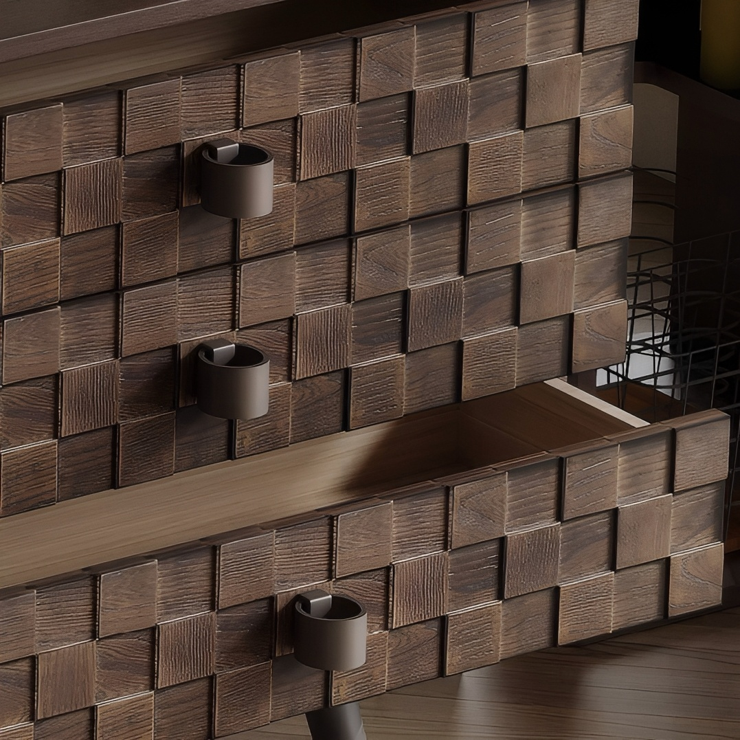 Buffet tissé en noyer foncé Arden