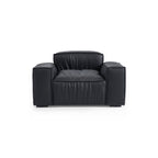 Fauteuil de luxe minimaliste en cuir noir
