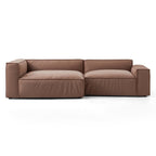 Canapé d'angle minimaliste de luxe en tissu marron