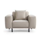 Canapé et pouf en cuir gris foncé Noble