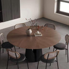 Table à manger ronde en bois et acier Lunaro