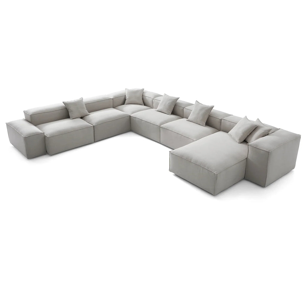 Canapé sectionnel blanc Freedom Modular en forme de U