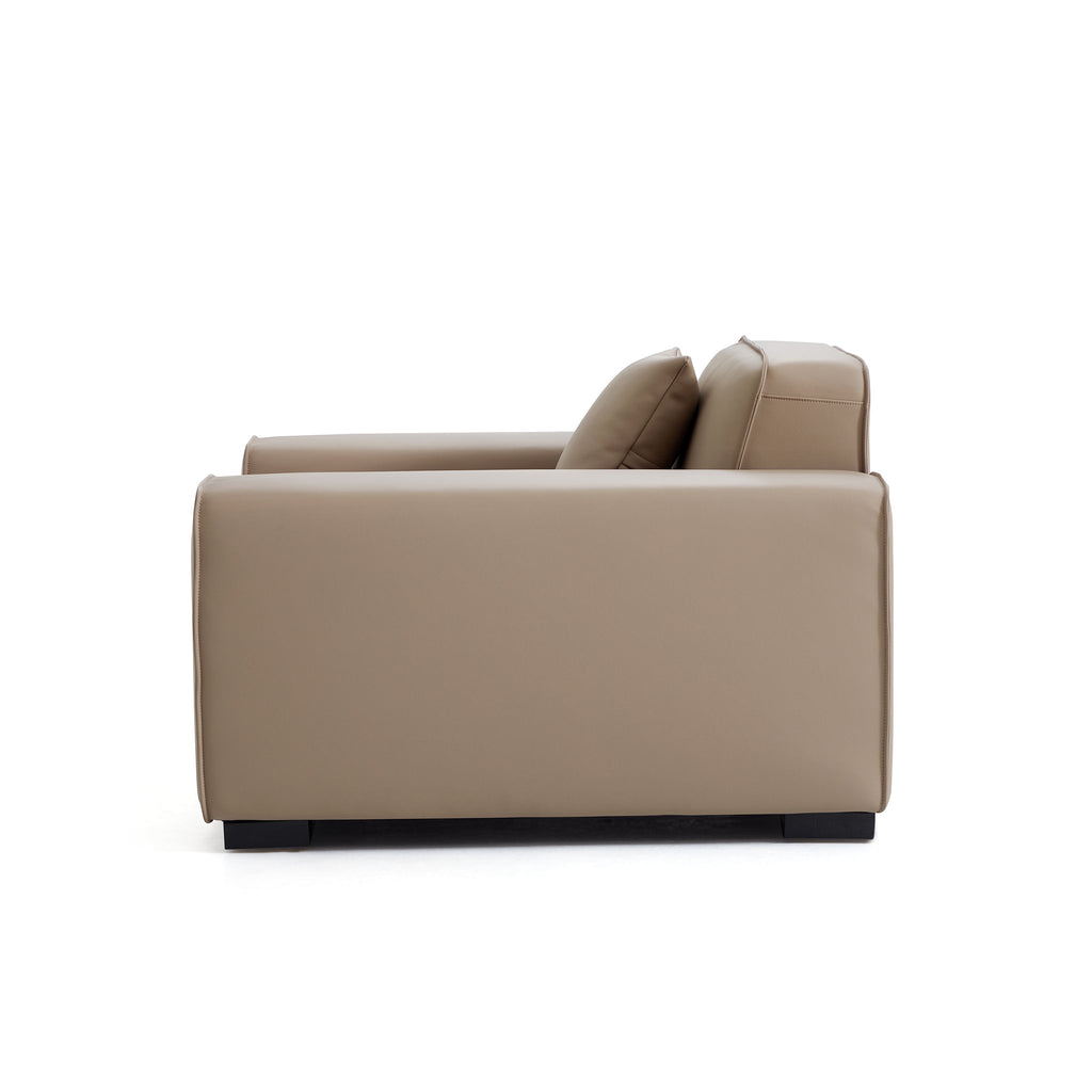 Fauteuil modulaire en cuir marron Domus