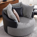 Fauteuil pivotant Luna en tissu bouclé gris clair