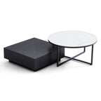 Ensemble de tables basses rondes et carrées Clarence