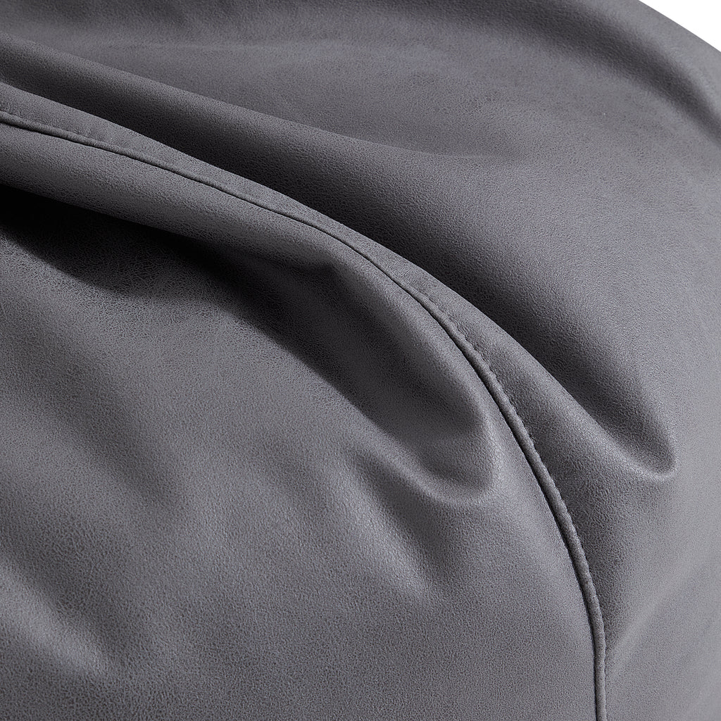 Pouf Litton en cuir gris