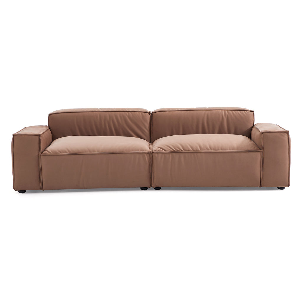 Canapé de luxe minimaliste en tissu marron