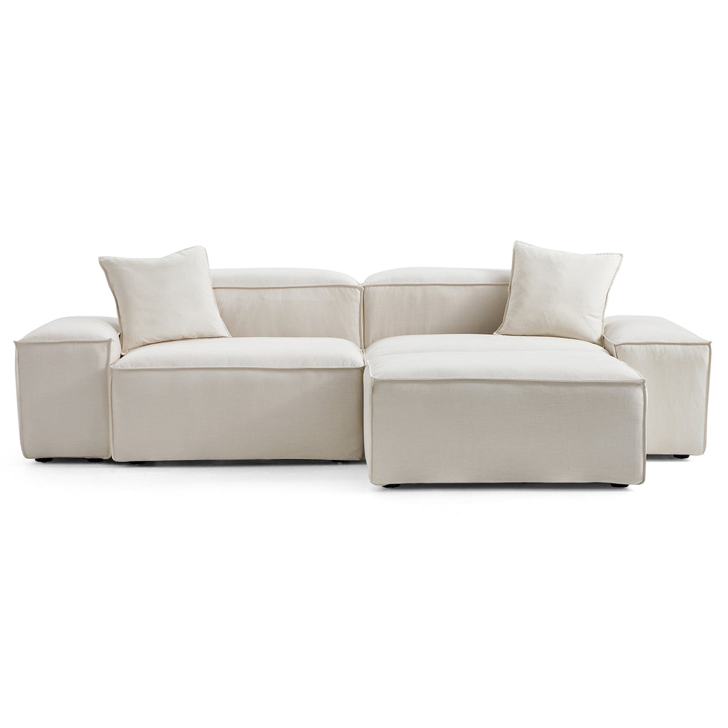 Canapé modulable Freedom beige avec pouf