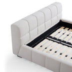 Lit en tissu bouclé moelleux