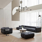 Ensemble sectionnel Boba en cuir noir