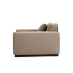 Fauteuil modulaire en cuir beige Domus