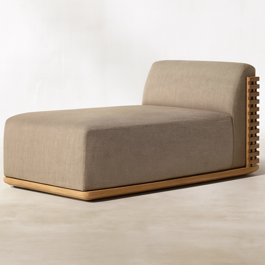 Ensemble canapé et salon d'extérieur design en teck Solana