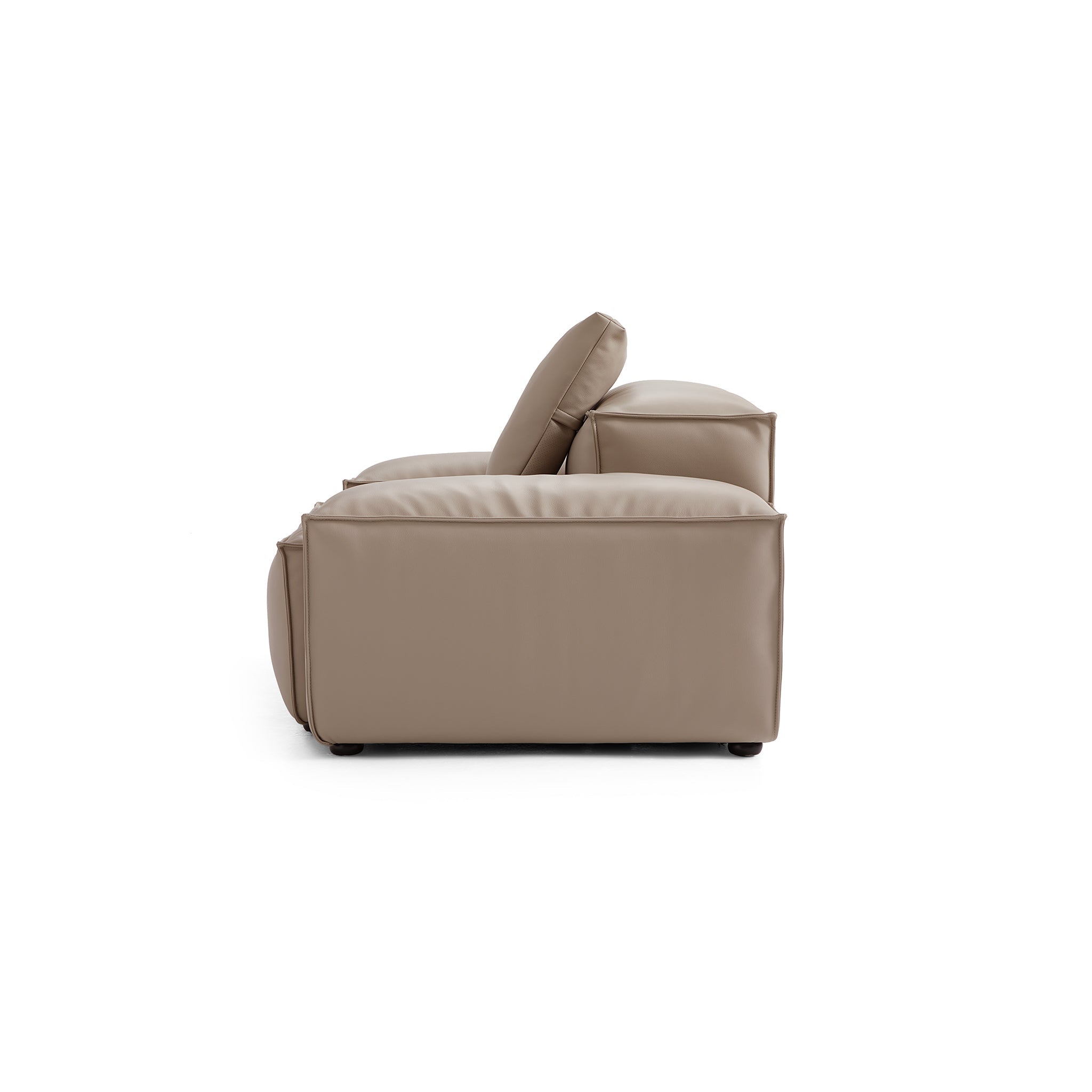 Fauteuil modulaire Cube en cuir véritable beige