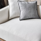 Canapé d'angle en tissu beige serein