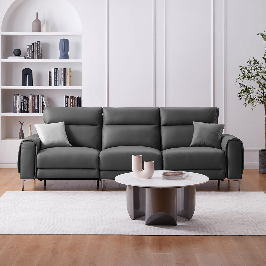 Canapé-lit inclinable électrique en cuir Louis Gray