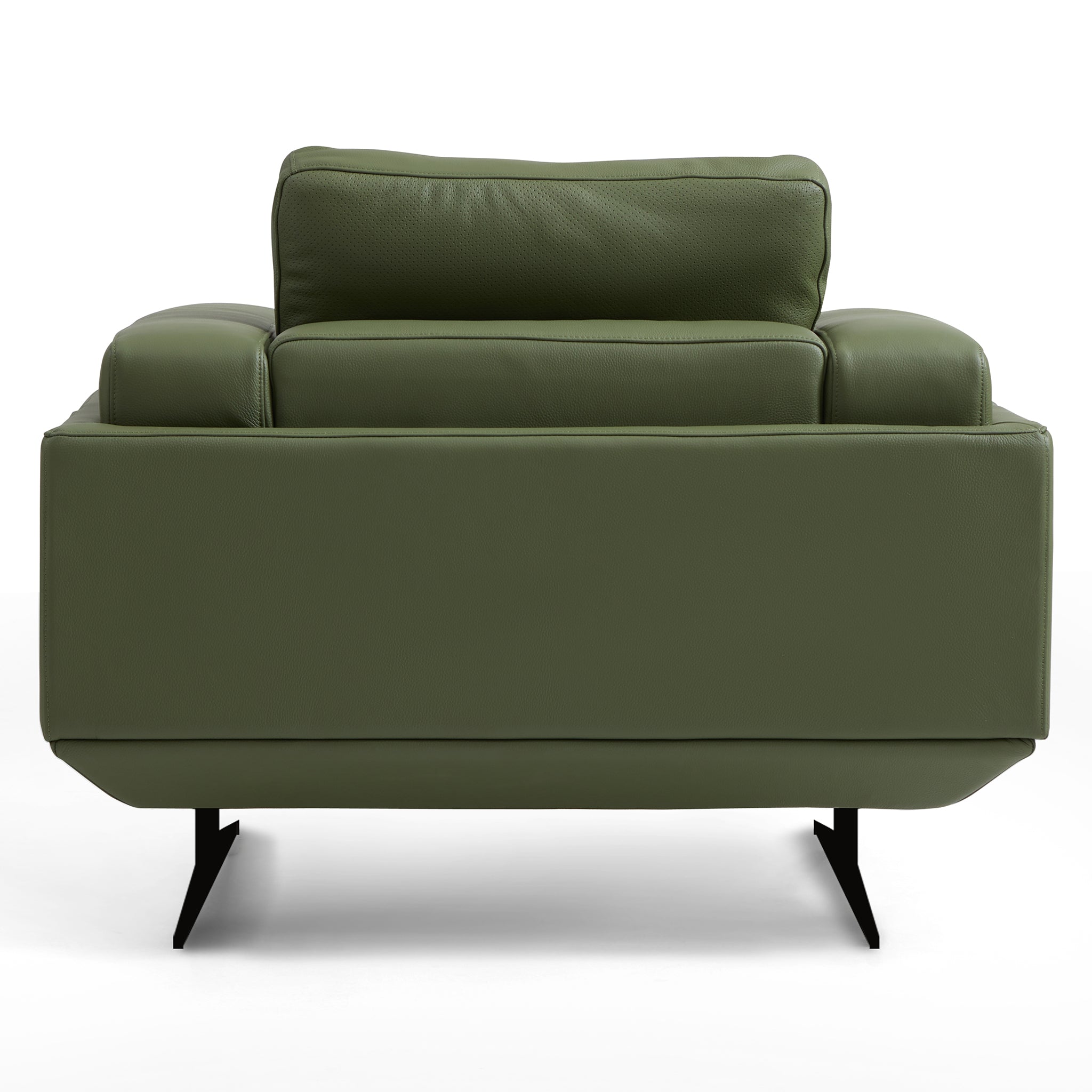 Fauteuil Olivia Green en cuir véritable pleine fleur