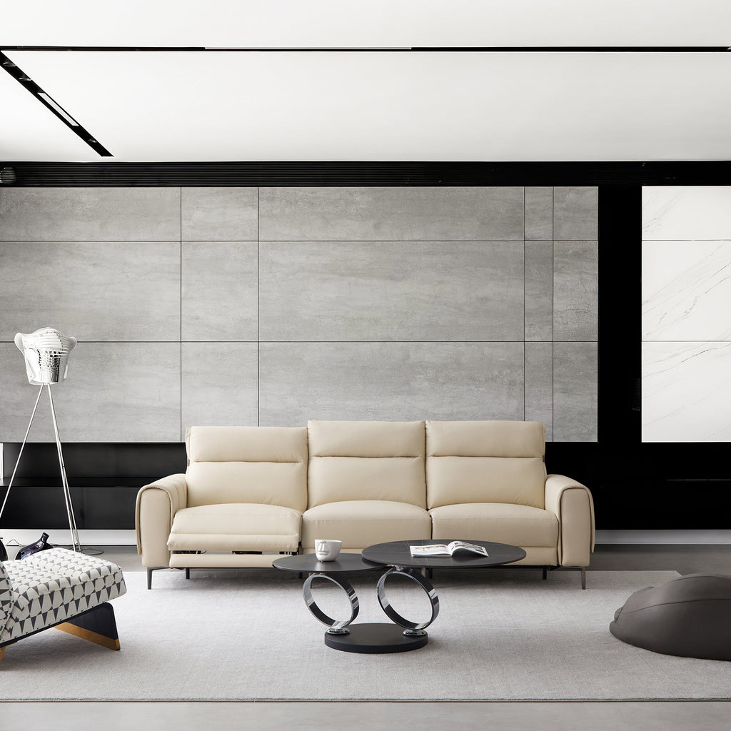 Canapé-lit inclinable électrique en cuir Louis