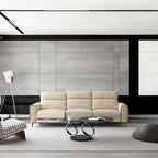 Canapé-lit inclinable électrique en cuir Louis