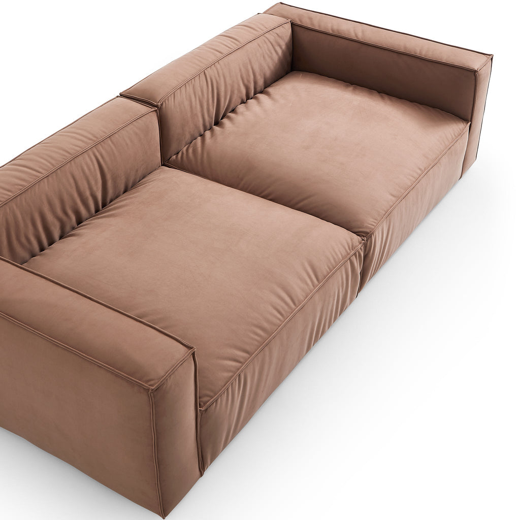 Canapé-lit de luxe minimaliste en tissu marron