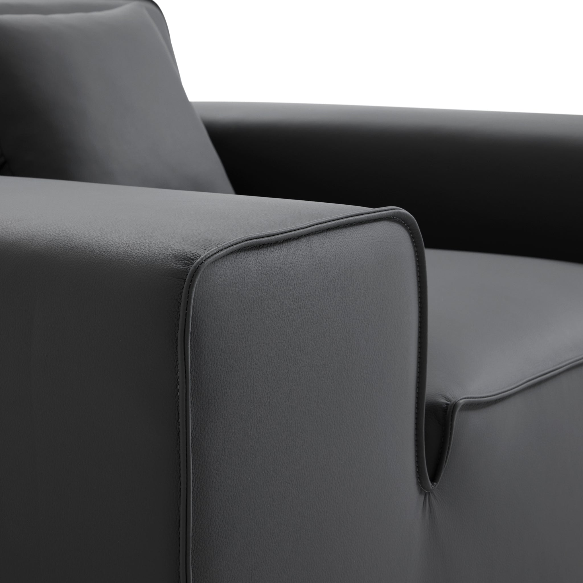 Fauteuil modulaire en cuir noir Domus