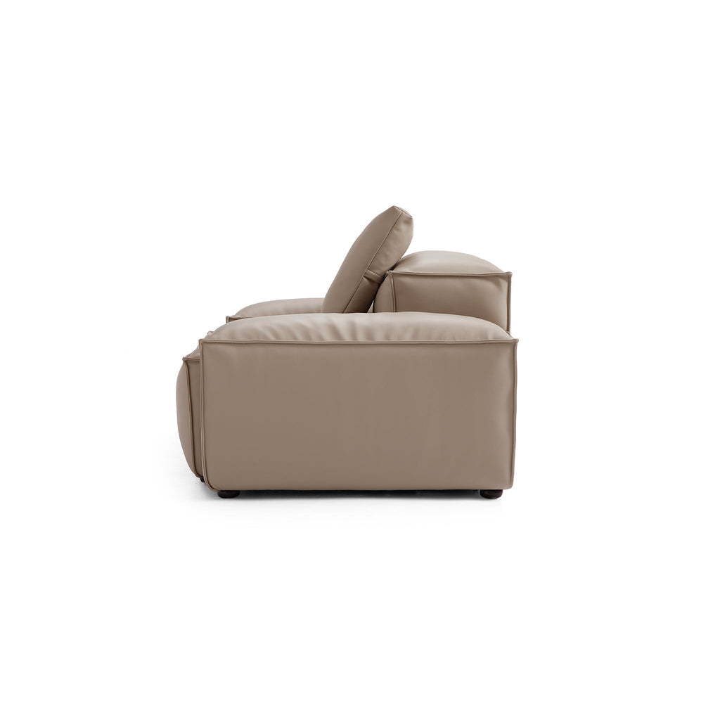 Fauteuil modulaire Cube en cuir véritable gris foncé