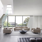 Ensemble de canapés en cuir beige noble