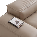 Fauteuil modulaire Cube en cuir véritable noir