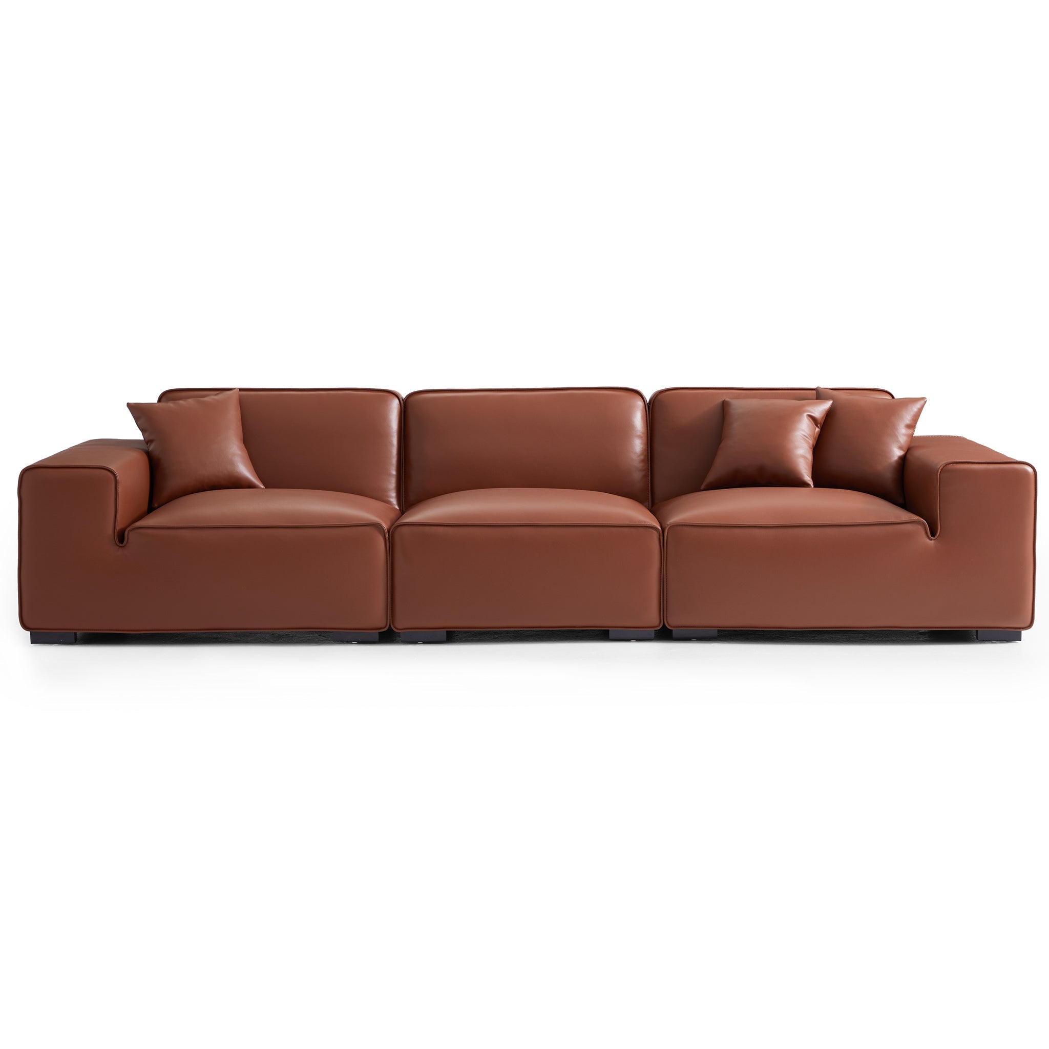 Canapé modulaire en cuir gris foncé Domus