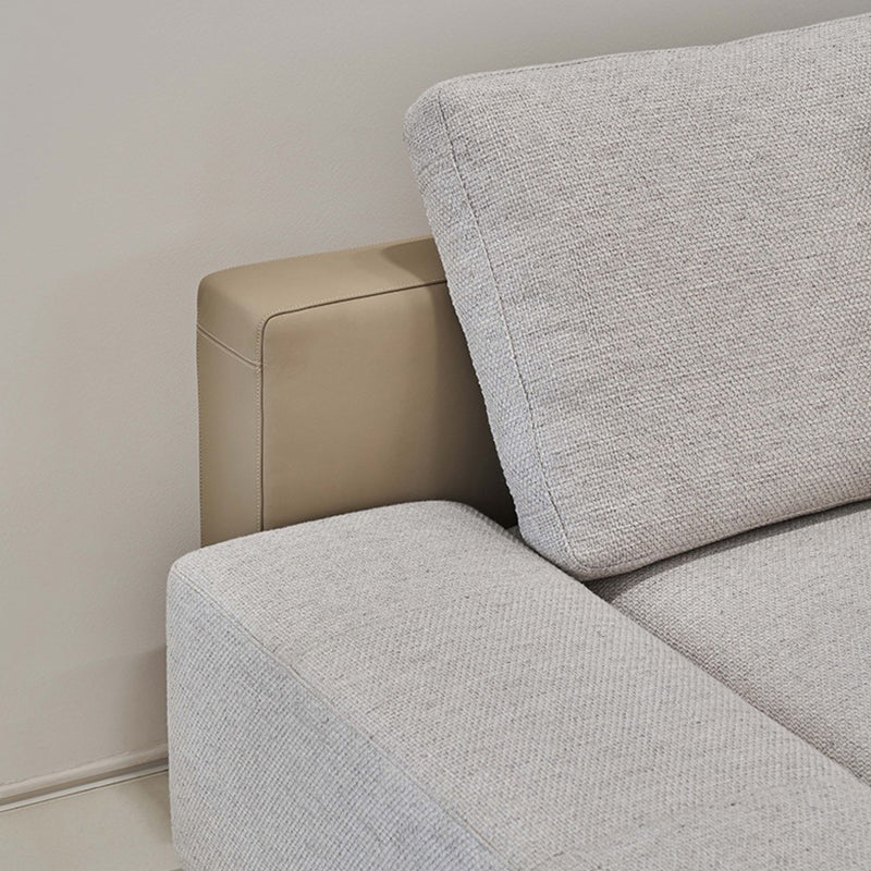 Canapé d'angle incurvé en tissu gris Arles