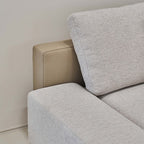 Canapé d'angle incurvé en tissu gris Arles