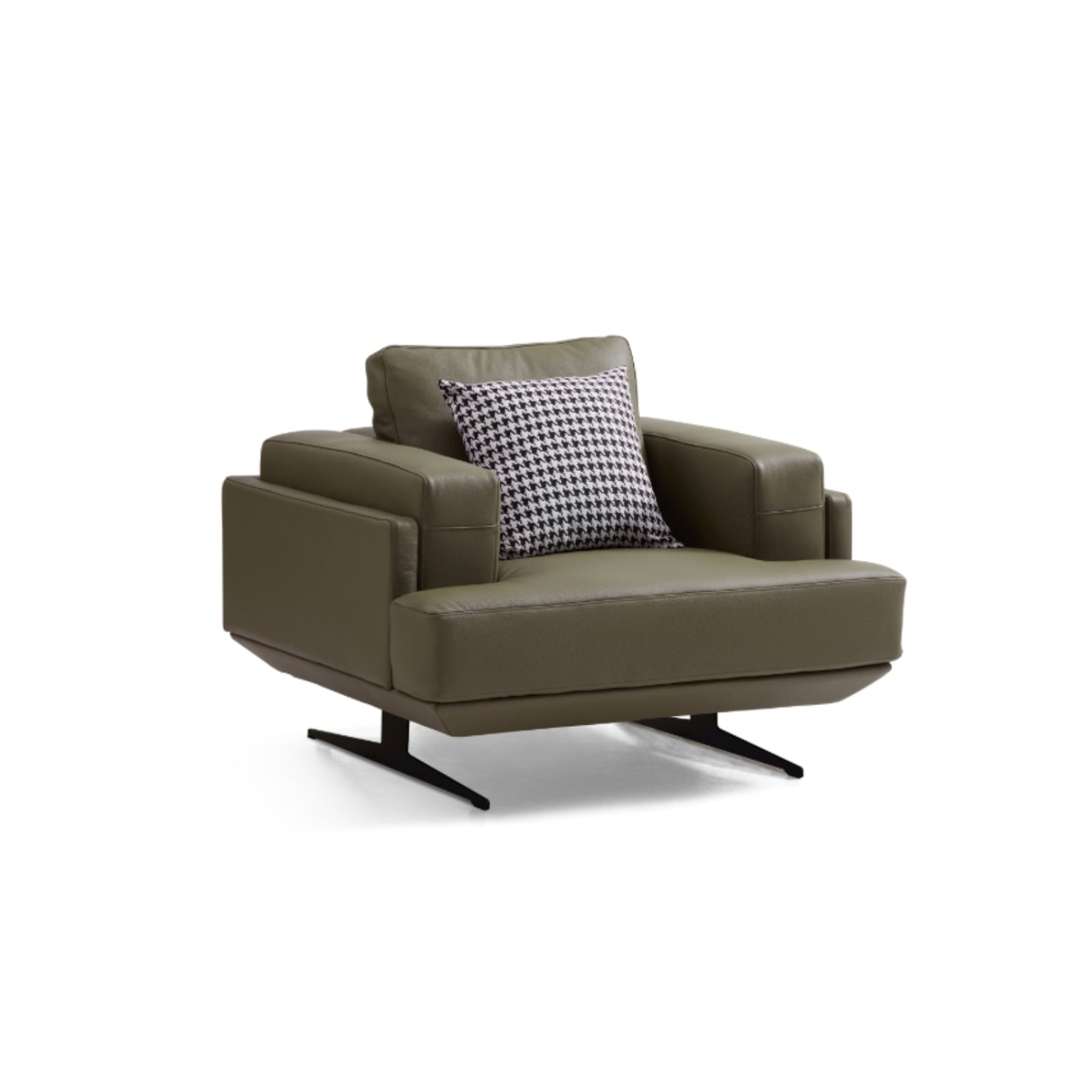 Fauteuil Olivia en cuir véritable pleine fleur