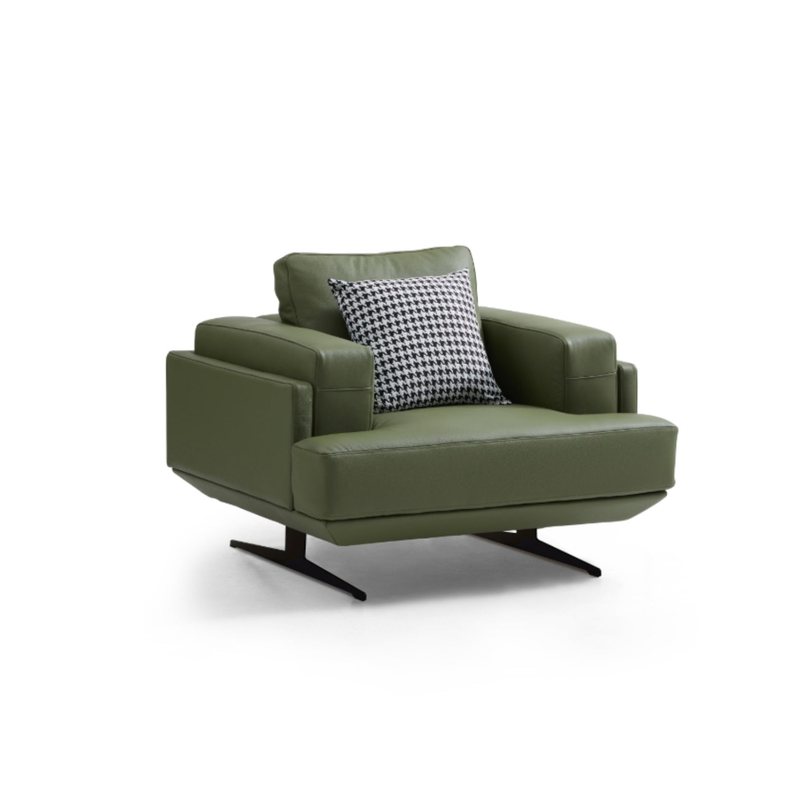 Fauteuil Olivia en cuir véritable pleine fleur